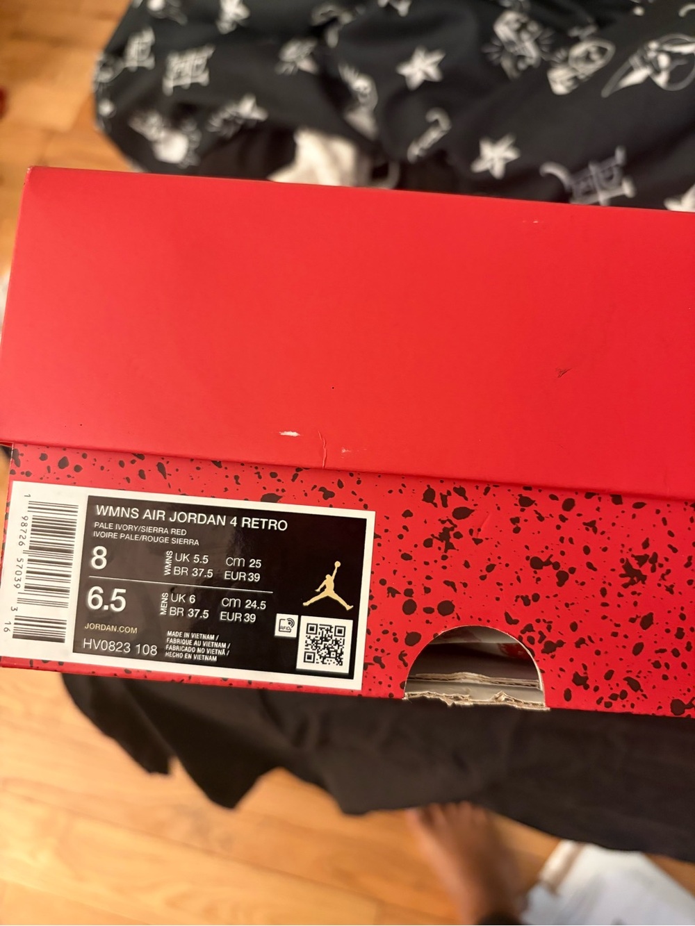 Jordan White and Red Women's Sneakers with Heart Charm - Picture 5 of 5